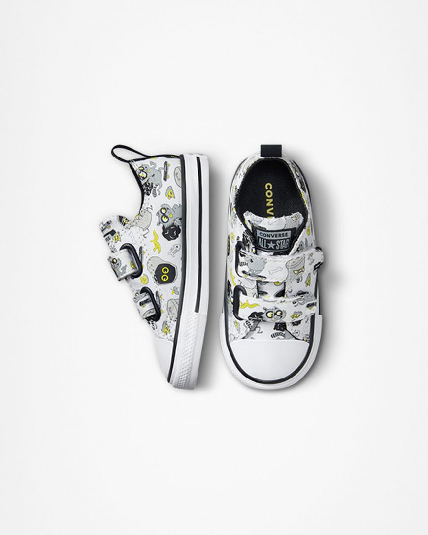 Zapatillas Bajas Converse Chuck Taylor All Star Easy-On Raccoons Niño Blancas Negras Gris | PE 024W87